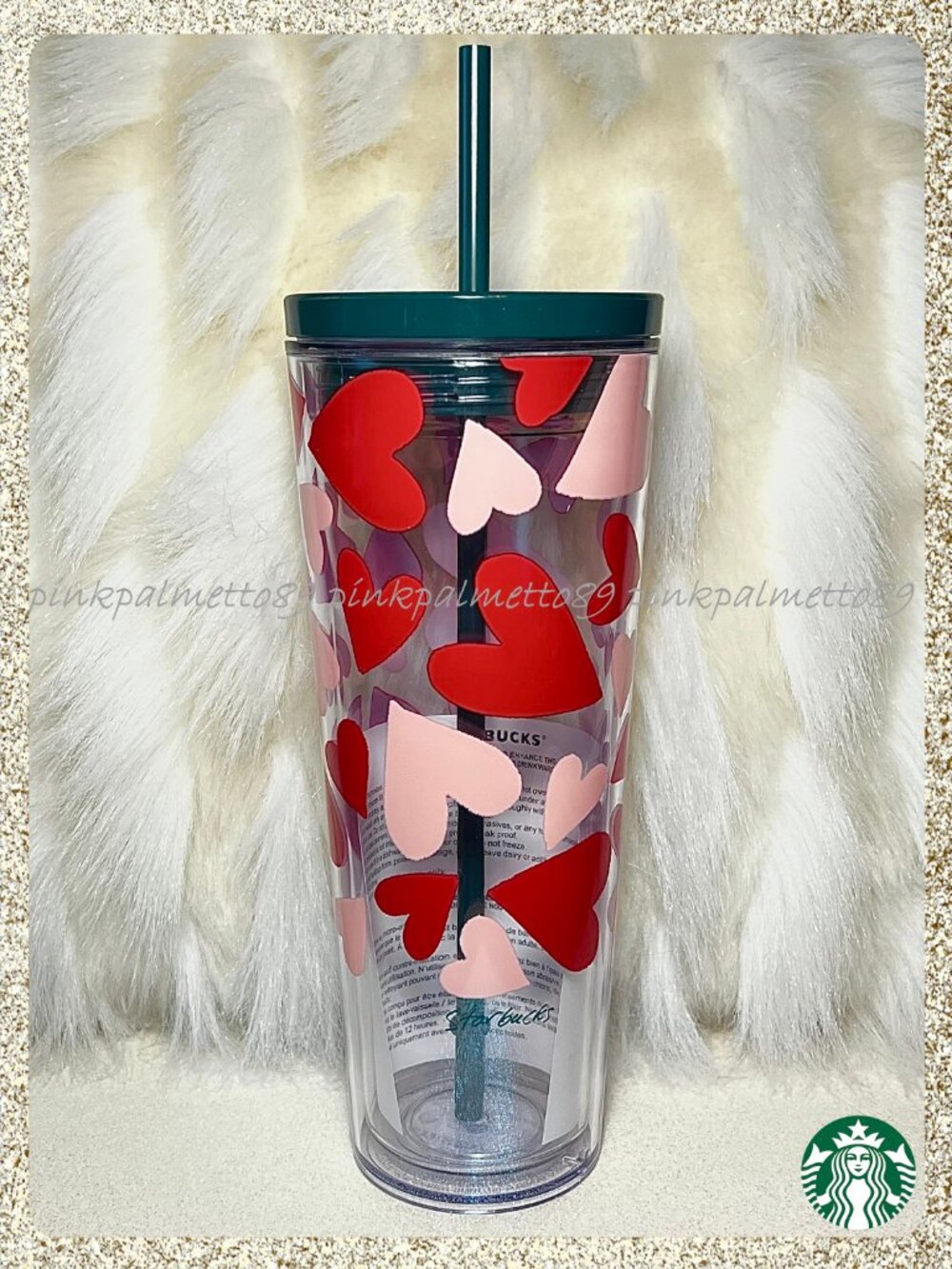 ❤️ NWT 2026 Starbucks Valentine's Day Hearts Clear Venti (24oz) Cold Cup Tumbler